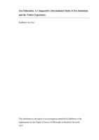 Zoo education: A comparative international study of zoo intentions and the visitor experience