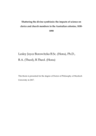 Shattering the divine symbiosis: The impacts of science on clerics and church members in the Australian colonies, 1830-1890