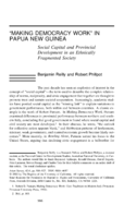 "Making democracy work" in Papua New Guinea: Social capital and provincial development in an ethnically fragmented society