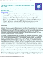 Reflecting on the role of emotions in the PhD process