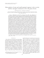 Meta-analysis of avian and small-mammal response to fire severity and fire surrogate treatments in U.S. fire-prone forests