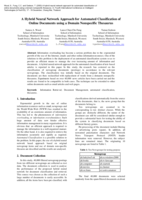 A hybrid neural network approach for automated classification of online documents using a domain nonspecific thesaurus