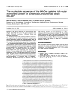 The nucleotide sequence of the 60kDa cysteine rich outer membrane protein ofChlamydia pneumoniaestrain IOL-207