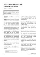 Ankylosing Spondylitis: A summary and review