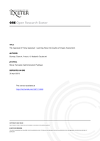 The appraisal of policy appraisal – Learning about the quality of impact assessment