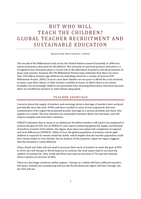 But who will teach the children? Global teacher recruitment and sustainable education