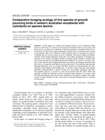 Comparative foraging ecology of five species of ground-pouncing birds in western Australian woodlands with comments on species decline