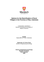Options for the Electrification of Rural Villages in the Province of Riau, Indonesia