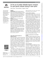 On the use of mobile inflatable hypoxic marquees for sport-specific altitude training in team sports