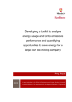 Developing a toolkit to analyse energy usage and GHG emissions performance and quantifying opportunities to save