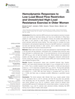Hemodynamic Responses to Low-Load Blood Flow Restriction and Unrestricted High-Load Resistance Exercise in Older Women