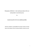 Photography and reflection: A study exploring perceptions of first year nursing students towards older persons
