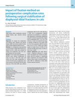 Impact of fixation method on postoperative complication rates following surgical stabilization of diaphyseal tibial fractures in cats