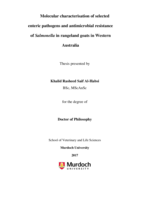 Molecular characterisation of selected enteric pathogens and antimicrobial resistance of Salmonella in rangeland goats in Western Australia