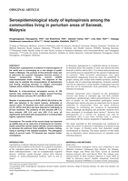Seroepidemiological study of leptospirosis among the communities living in periurban areas of Sarawak, Malaysia
