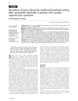 Persistence of pain induced by startle and forehead cooling after sympathetic blockade in patients with complex regional pain syndrome
