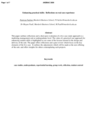 Enhancing practical skills: Reflections on real case experience