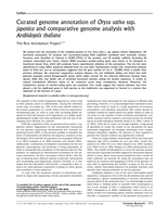 Curated genome annotation of Oryza sativa ssp. japonica and comparative genome analysis with Arabidopsis thaliana