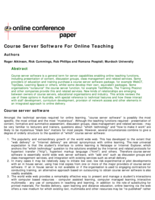 Course server software for online teaching