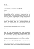 Where Story Resides: New applications of enduring concepts
