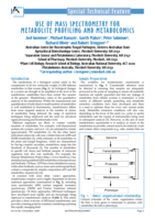 Use of mass spectrometry for metabolite profiling and metabolomics