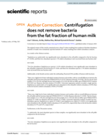 Author Correction: Centrifugation does not remove bacteria from the fat fraction of human milk