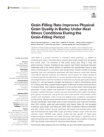 Grain-Filling rate improves physical grain quality in barley under heat stress conditions during the Grain-Filling period