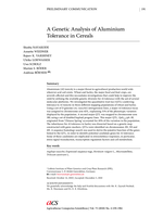 A genetic analysis of aluminium tolerance in cereals