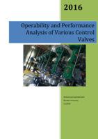 Operability and performance analysis of various control valves