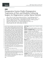 Preoperative factors predict postoperative trajectories of pain and disability following surgery for degenerative lumbar spinal stenosis
