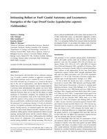 Jettisoning ballast or fuel? Caudal autotomy and locomotory energetics of the Cape Dwarf GeckoLygodactylus capensis(Gekkonidae)