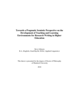 Towards a pragmatic semiotic perspective on the development of teaching and learning environments for research writing in higher education