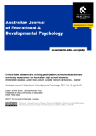 Critical links between arts activity participation, school satisfaction and university expectation for Australian high school students