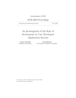 An investigation of the role of involvement in userdeveloped application success