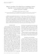 Massive mortalities of the black bream Acanthopagrus butcheri (Sparidae) in two normally-closed estuaries, following extreme increases in salinity