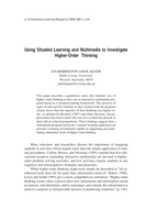 Using situated learning and multimedia to investigate higher-order thinking