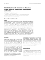 Intestinal spirochete infections of chickens: a review of disease associations, epidemiology and control