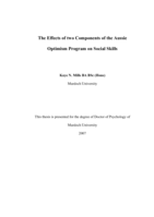 The effects of two components of the aussie optimism program on social skills