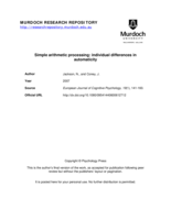 Simple arithmetic processing: Individual differences in automaticity