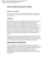 Brief History of ANZSES