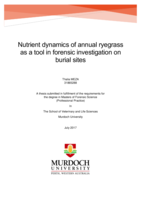 Nutrient dynamics of annual ryegrass as a tool in forensic investigation on burial sites
