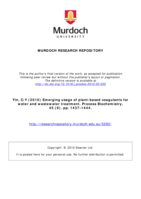 Emerging usage of plant-based coagulants for water and wastewater treatment