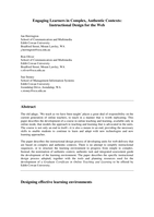 Engaging learners in complex, authentic contexts: Instructional design for the web