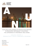 Tackling challenges of productive growth in resource dependent countries: The experience in Indonesia and Ghana