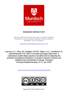 Curcumin and major depression: A randomised, double-blind, placebo-controlled trial investigating the potential of peripheral biomarkers to predict treatment response and antidepressant mechanisms of change