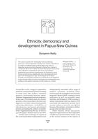 Ethnicity, democracy and development in Papua New Guinea