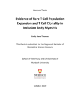 Evidence of Rare T Cell population expansion and T Cell Clonality in inclusion body myositis