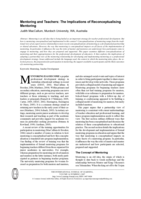 Mentoring and teachers: The implications of reconceptualising mentoring