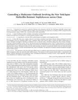 Controlling a multicenter outbreak involving the New York/Japan methicillin-resistant Staphylococcus aureus clone
