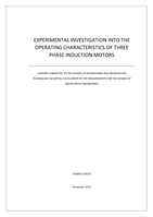 Experimental investigation into the operating characteristics of three phase induction motors